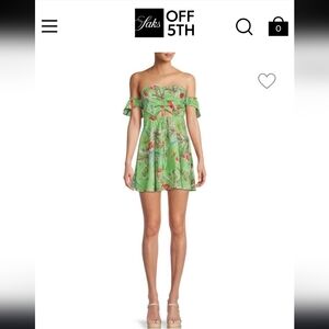 NWOT Area Stars Off-Shoulder Tropical Mini Dress , M
